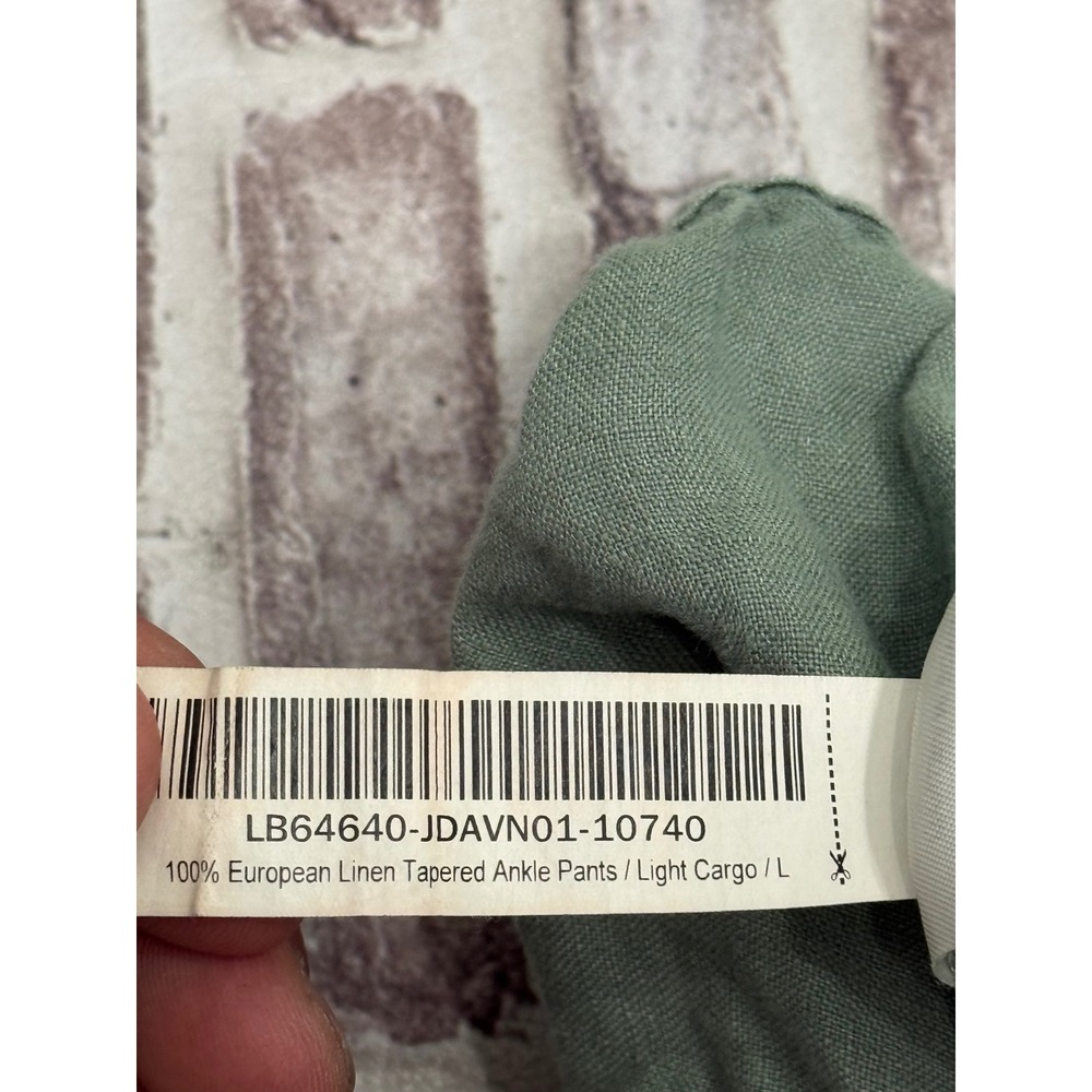 Quince European Linen Tapered Ankle Pants Light Cargo Green Large - Picture 5 of 9